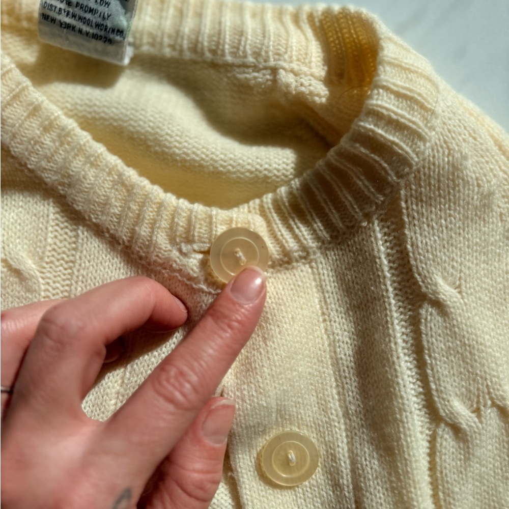 Vintage Cream Button-Up Cardigan - Picture 6 of 6